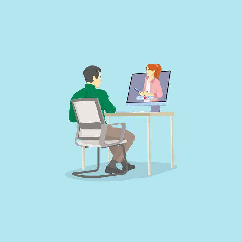 Illustration of man having online medical appointment